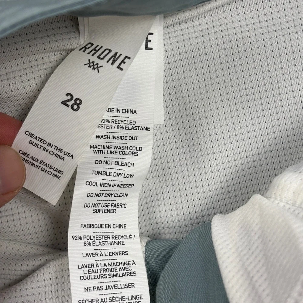 Rhone Board Shorts Mens 28 Trunks Blue Gray 7 Inseam Recycled Stretch